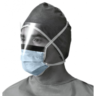 Prohibit X-Tra Fluid Protection Surgical Mask with Eye Shield 25/BX. [NON27405Z]